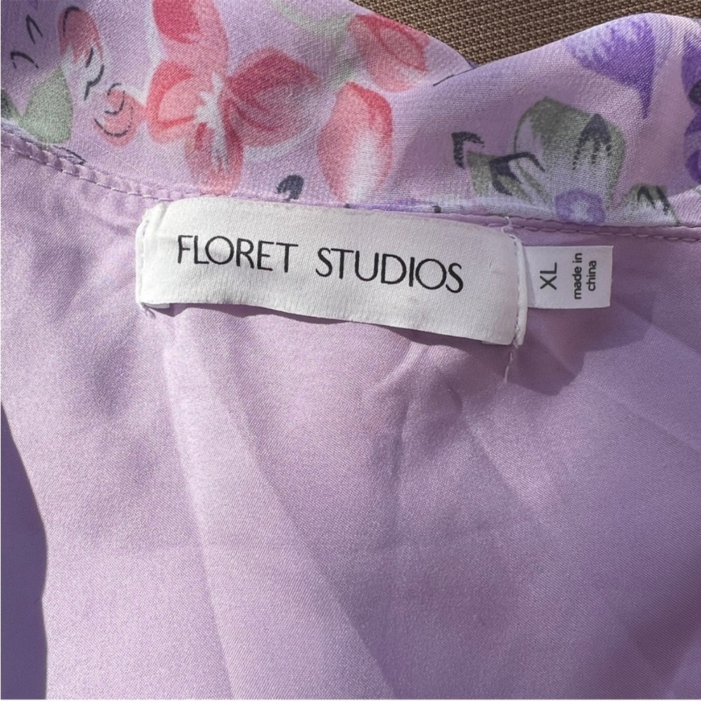Anthropologie Floret Studios XL NWT One- 
Shoulder Floral Midi Dress - Picture 9 of 10